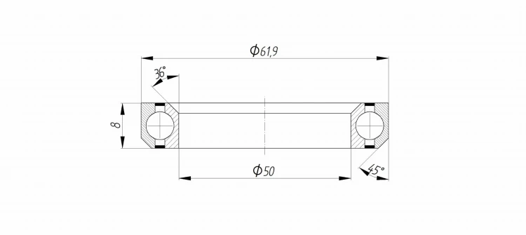 Łożysko ACB619H8K 50×61.9×8x36/45