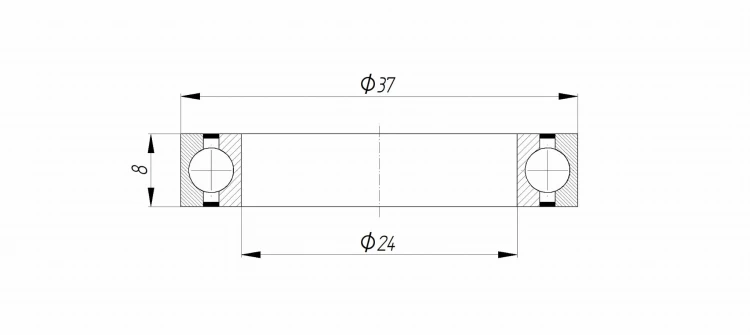 Łożysko MR2437H8 (SRAM GXP) 24x37x8