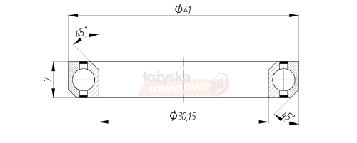 Łożysko MH-P03H7 30,15x41x7x45/45