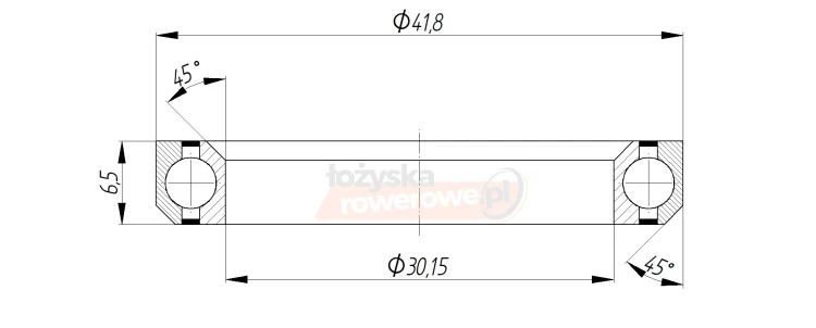 Łożysko MH-P08 30,15x41,8x6,5x45/45