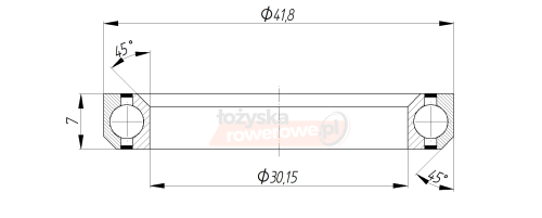 Łożysko MH-P08H7 30,15x41,8x7x45/45
