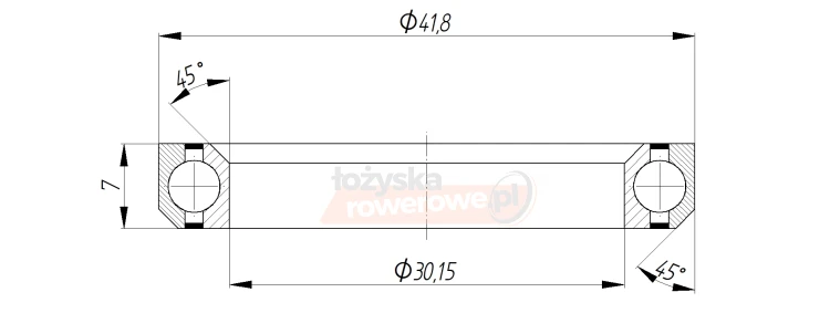 Łożysko MH-P08H7 30,15x41,8x7x45/45