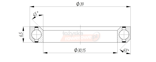 Łożysko MH-P04 30,15x39x6,5x45/45