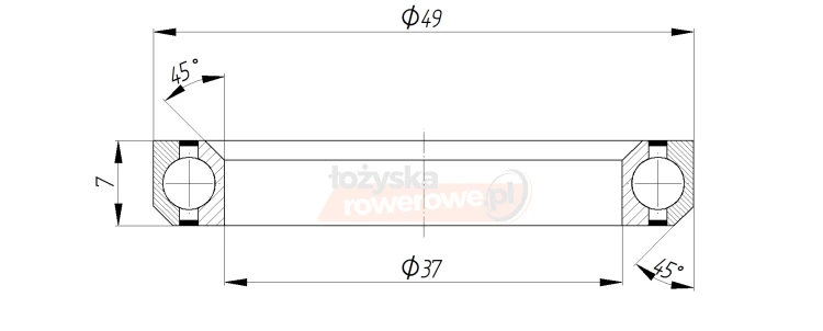 Łożysko MH-P21 37x49x7x45/45