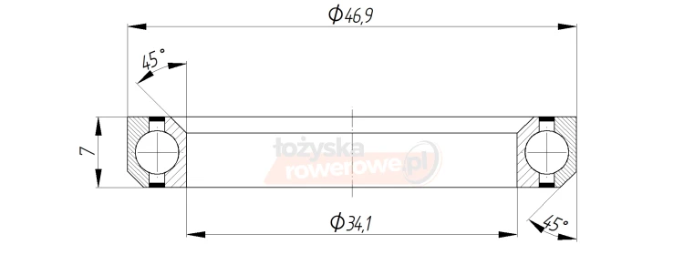 Łożysko MH-P22 34,1x46,9x7x45/45