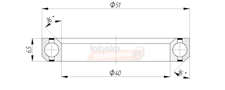 Łożysko FSB51H65 40x51x6,5x36/36