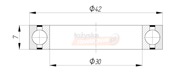 Łożysko 6806-2RS 30x42x7 ceramiczne (hybrydowe)